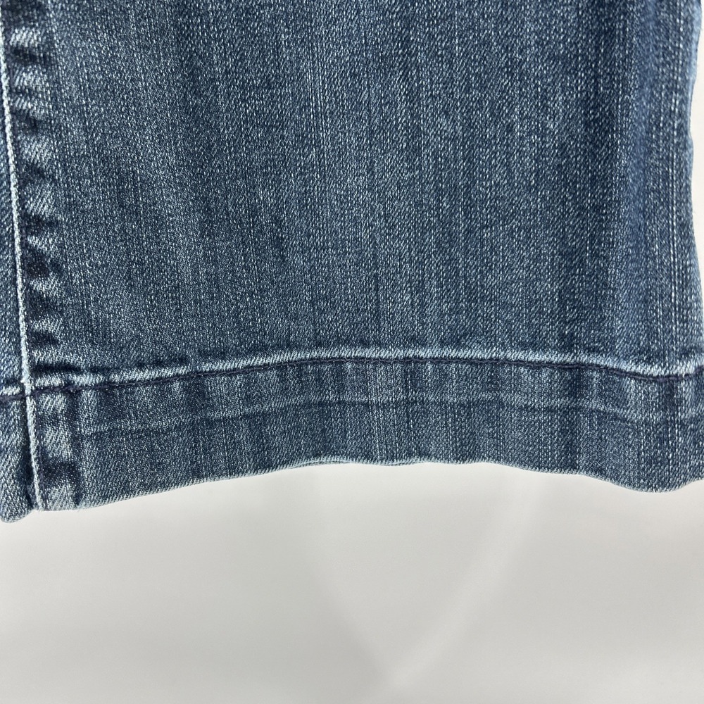 7 For All Mankind Jeans Dojo Women's 27 Blue Denim Flare Wide Cotton Stretch USA - Picture 2 of 14
